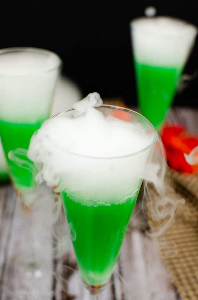 green fizzy cocktail