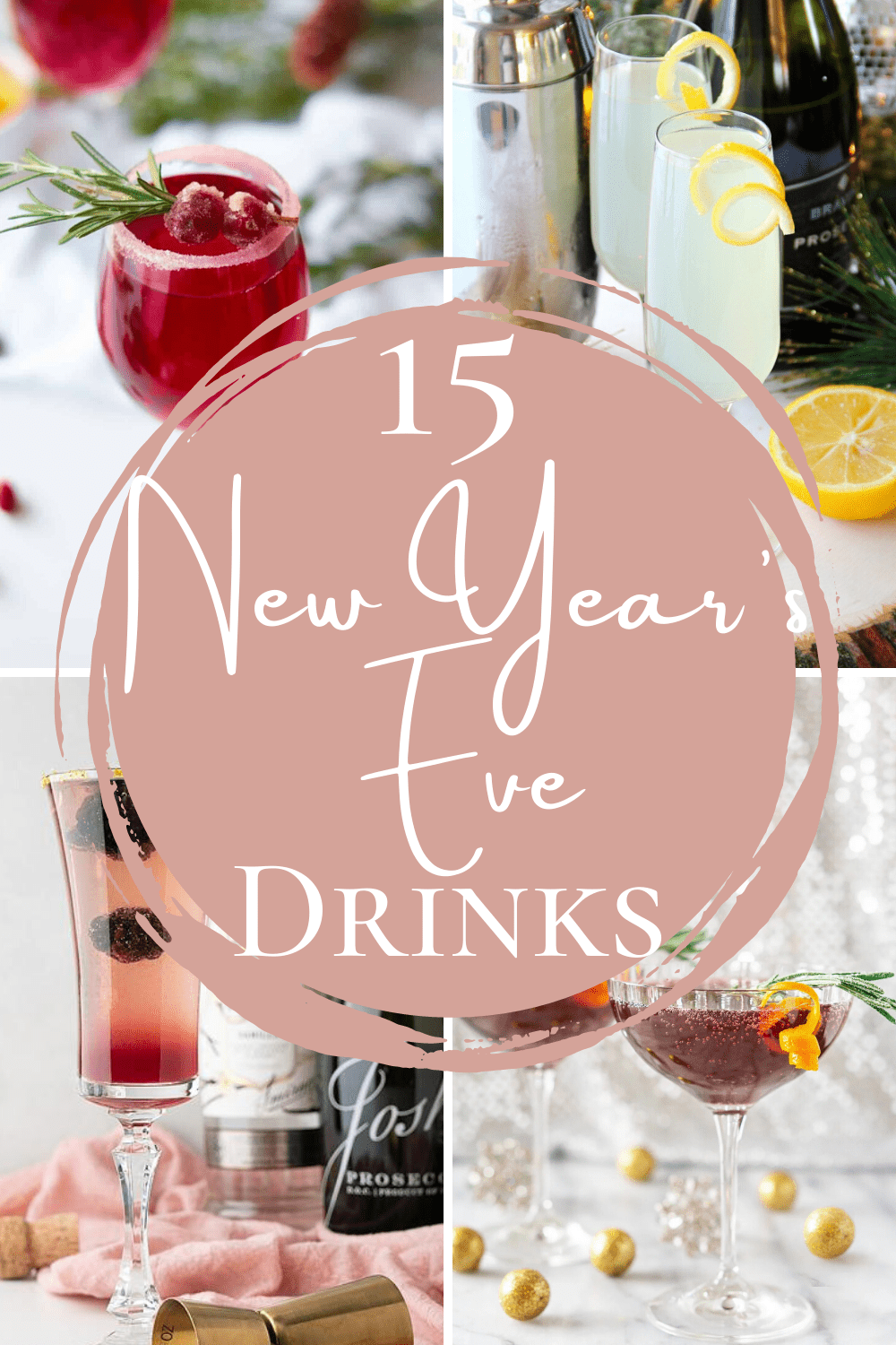 New Year’s Drink Recipes collage of 4 images