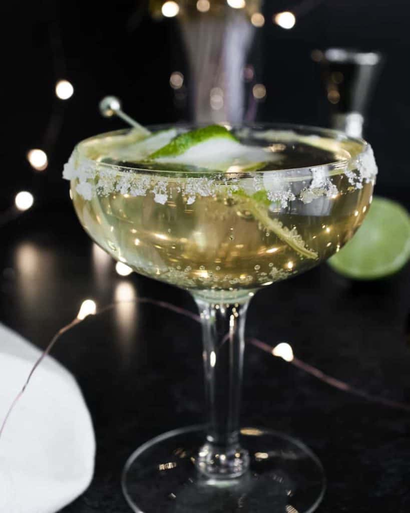 champagne margarita on a black background